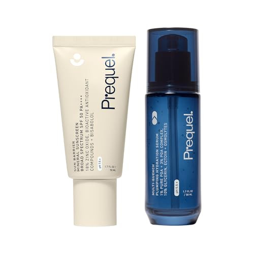 Prequel Skin Sun Barrier Mineral Sunscreen Spf 50. Pa++++ Broad Spectrum & Multi-Quench Plumping Hydration Serum