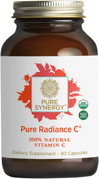 Pure Synergy Pure Radiance C | 90 Capsules | Certified Organic | Non-GMO | Vegan | 100% Natural Vitamin C with Organic Camu Camu Extract