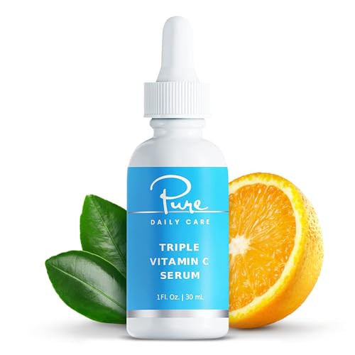 Pure Daily Care Triple Vitamin C Serum - Anti-Aging Antioxidant Brightening Clinical Grade Clean Skincare