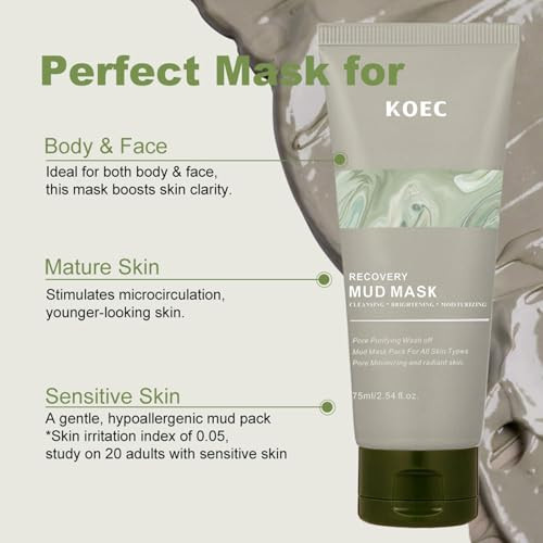 Reepic Cosmer Recovery Mud Mask - Clay Mask - Body Mud Hydrating & Deep Pore Tightening Face Mask Natural Purifying Clay - Korean Wash Off Body Facial Mud Mask