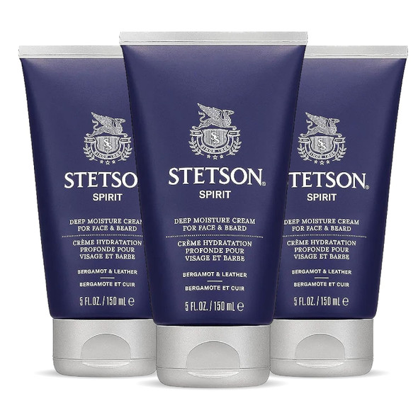 Scent Beauty Stetson Personal Care Face & Beard Moisturizer Facial Moisturizer For Men - Cream For Face & Beard - 5 Oz - 3 Pack - Original Fragrance