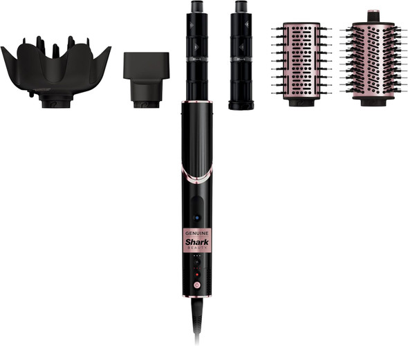 Shark Hair Dryer Flexstyle Hair Styling System Portable & Powerful Blow Dryer Brush Hair Curler & Volumizer 6 Styling Tools Included Best For All Hair Types Black Hd440Bk