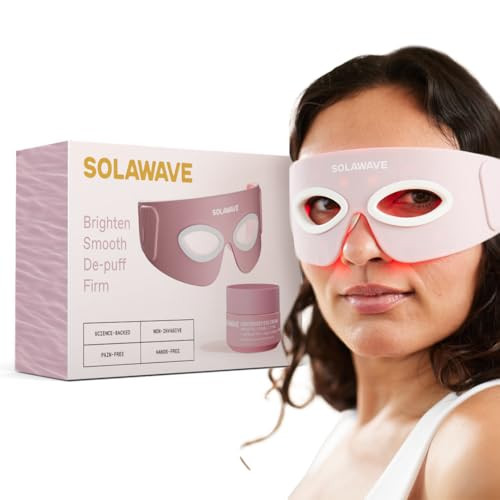 Solawave Eye Recovery Pro Kit Red Light Therapy Eye Mask + Lightboost Eye Cream Reduce Fine Lines & Wrinkles Under Eye Dark Circles & Puffiness