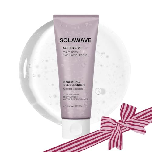 Solawave Probiotic Gel Facial Cleanser With Prebiotics And Pro Vitamin B5 Hydrating And Soothing Formula To Remove Makeup And Reduce Blemishes - Non-Comedogenic For All Skin Types (3.4 Fl Oz)