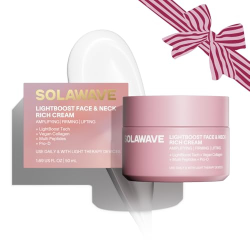Solawave Lightboost Rich Cream For Face & Neck Boosts Effects Of Red Light Therapy Daily Anti Aging & Skin Firming Moisturizer Reduces Appearance Of Fine Lines & Wrinkles Increases Hydration