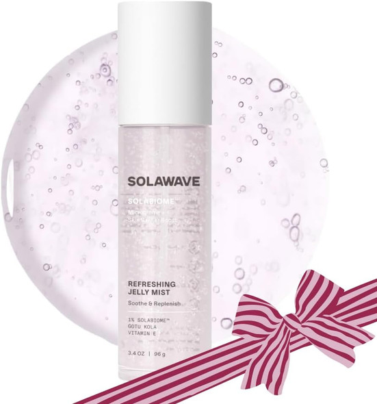 Solawave Refreshing Jelly Mist Toner With Gotu Kola Prebiotics Probiotics Hydrating Pro Vitamin B5 For All Skin Types (3.4 Oz)