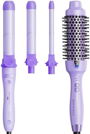 Wavytalk Blowout Express Thermal Brush Purple And Curlmaker Pro Rotating Curling Iron Set Purple