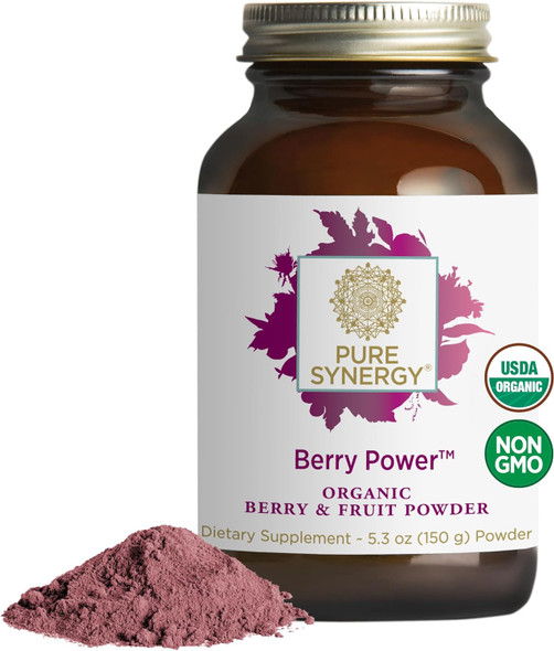 Pure Synergy Berry Power | 5.3 Oz Powder | Usda Organic | Non-Gmo | Vegan | With 20 Antioxidant-Rich Fruits And Berries