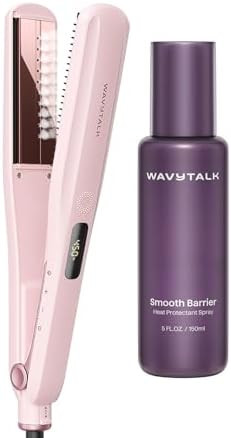 Wavytalk Steam Sesh Hair Straightener And Heat Protectant Spray For Hair 5 Fl Oz
