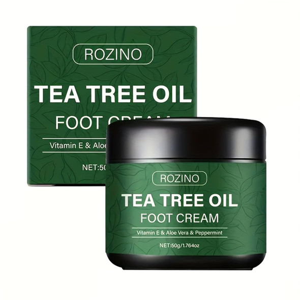 Xiaoks Tea Tree Oil Foot Cream 50G/1.764Oz With Vitamin E Aloe Vera & Peppermint Nourishing & Hydrating For Dry Feet Care Smooth Application (1.764Oz)