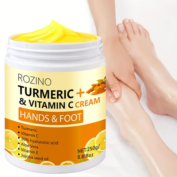 Xiaoks Turmeric & Vitamin C Hand And Foot Cream Ã¢‚¬Œ Moisturizing Treatment For Dry Rough Skin Ã¢‚¬Œ Fast Absorbing Non-Greasy Formula Ã¢‚¬Œ Hydrates & Soothes Cracked Heels & Hands (8.8Oz)