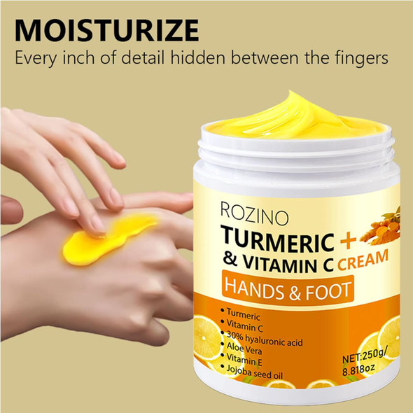 Xiaoks Turmeric & Vitamin C Hand And Foot Cream Ã¢‚¬Œ Moisturizing Treatment For Dry Rough Skin Ã¢‚¬Œ Fast Absorbing Non-Greasy Formula Ã¢‚¬Œ Hydrates & Soothes Cracked Heels & Hands (8.8Oz)
