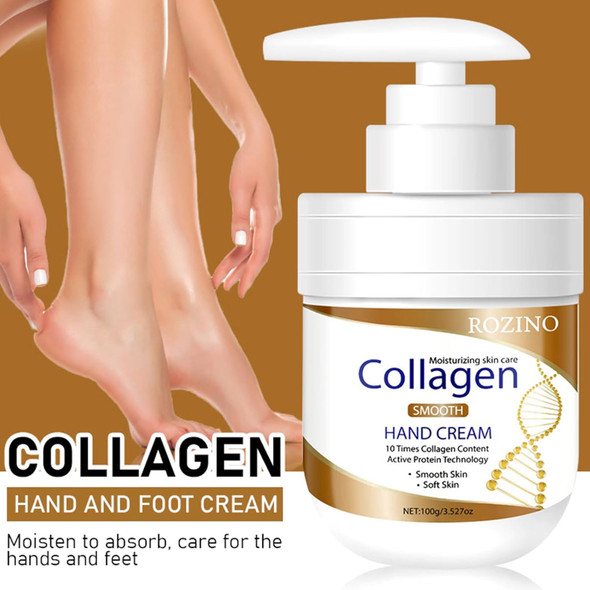 Xiaoks Collagen Hand Cream Intense Moisturizing Treatment With Hyaluronic Acid Niacinamide & Shea Butter Non-Greasy Fast Absorbing Formula For Soft Smooth Hands & Feet (3.527Oz)