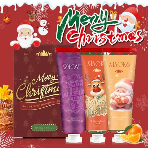 Xiaoks Christmas 3-Piece Hand Cream Set - Moisturizing Festive-Themed Travel-Friendly. Ideal Xmas For Soft Nourished Hands With Holiday Scents (A-3Pcs)