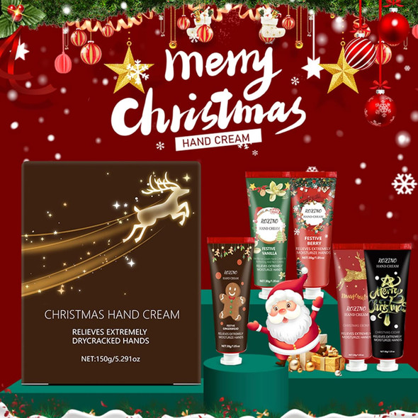 Xiaoks Christmas Hand Cream 5 Pack - Festive Holiday Set Moisturizing & Nourishing For Dry Skin Non-Greasy Fast Absorbing Stocking Stuffer For Women Men (5)