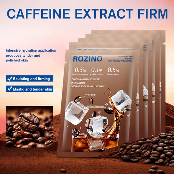 Xiaoks Caffeine Facial Mask 5 Pack - Hydrating & Firming Face Mask For Women & Men Brightening Skin Care Treatment To Reduce Puffiness Revitalizing & Lifting Sheet Mask (5Pack)