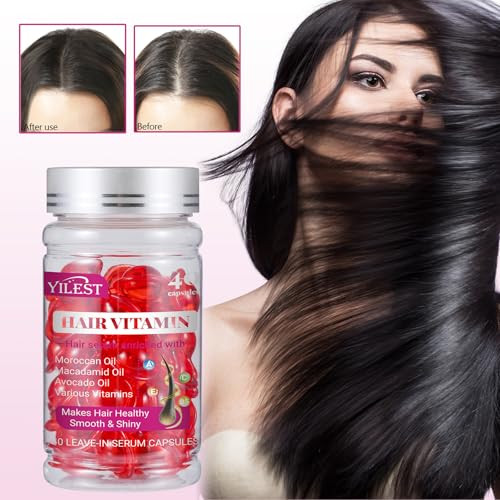 Zgxhga Hair Treatment Serum Oil 40 Capsules For Dry Damaged Hair Hair Conditioner Capsules With Moroccan Macadamia Avocado Oils Vitaminer Anti Frizz No Rinse For All Hair Types