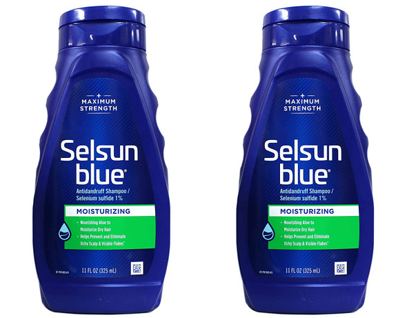 Selsun Blue Moisturizing with Aloe Dandruff Shampoo 11 oz (Pack of 2)