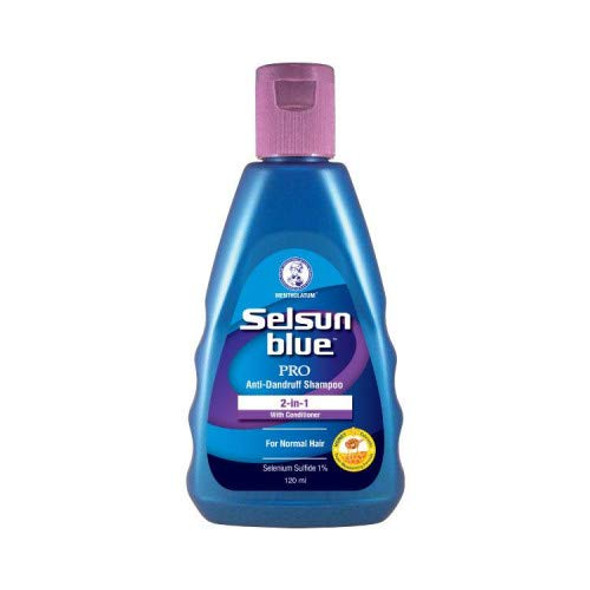 SELSUN BLUE 2 in 1 Treatment Shampoo 120ml -2-In-1 Treatment. One step cleansing and conditioning. Indicated for the control of dandruff flaking and itching