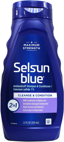 Selsun Blue Max Strength, 2-in-1 Shampoo, 11 Ounces