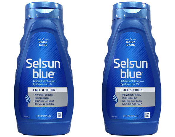 Selsun Blue Shampoo Dandruff For Fuller/Thicker Hair 11 Ounce (325ml) (2 Pack)