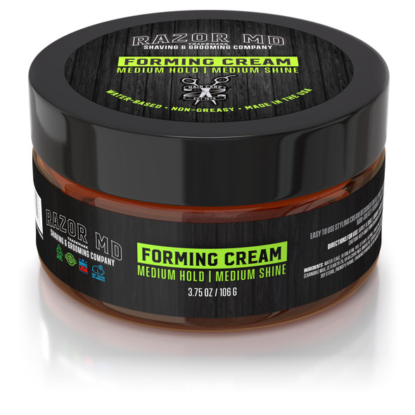 Razor MD Water-Based Forming Cream for Men Medium Hold and Shine Mens Hair Styling Product 3.75 oz