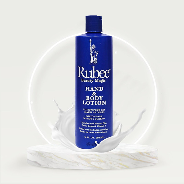 RUBEE Body & Hand Lotion- Non-Greasy Lotion for Women & Men - 16 oz. Cacao Butter Lotion for Extremely Dry Skin - Vitamin E Moisturizer - Soothes & Softens Skin