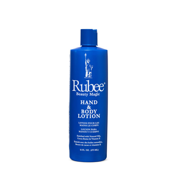 RUBEE Body & Hand Lotion- Non-Greasy Lotion for Women & Men - 16 oz. Cacao Butter Lotion for Extremely Dry Skin - Vitamin E Moisturizer - Soothes & Softens Skin