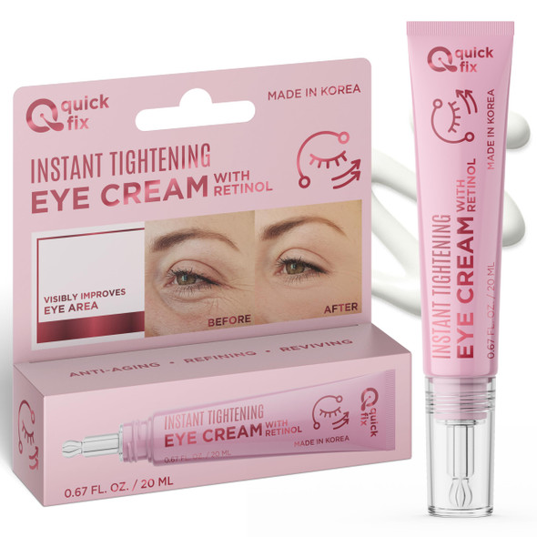 Quick Fix Retinol Instant Eye Tightener Cream – Reduces Wrinkles, Dark Circles & Puffiness – Dermatologist Tested, Anti-Aging Korean Skin Care – Clean Beauty Cruelty-Free Vegan – .67 Fl Oz