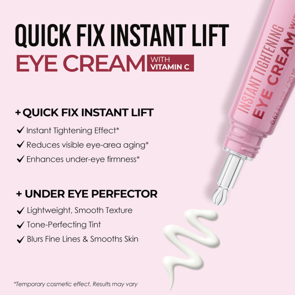 Quick Fix Retinol Instant Eye Tightener Cream – Reduces Wrinkles, Dark Circles & Puffiness – Dermatologist Tested, Anti-Aging Korean Skin Care – Clean Beauty Cruelty-Free Vegan – .67 Fl Oz