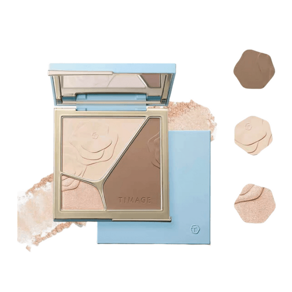TIMAGE 4.0 Tri color Contouring Palette Matte Highlighting Nose Shadow Contouring 17g A01