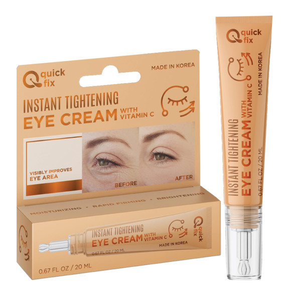 Quick Fix Vitamin C Instant Eye Tightener – Under Eye Cream for Dark Circl s Puffiness & Bags – Dermatologist Tested Anti-Aging Korean Skin Care – Vegan Clean Beauty Cruelty-Free – .67 Fl Oz
