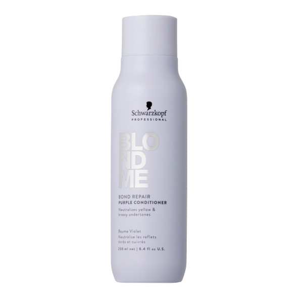 BlondMe Bond Repair Purple Conditioner for Blonde Hair 8.45 Fl Oz | Neutralizes Yellow & Brassy Tones | Lightweight Nourishing & Detangles | For Moisturized Healthy-Looking Cool-Toned Blondes