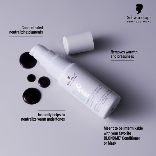 BLONDME Blonde Wonders Leave-In Toning Drops for Blonde Hair Ice 1.0 Fl Oz | Eliminate Brassy Yellow Tones | Color Depositing Treatment | For Cool Blonde or Gray Hair