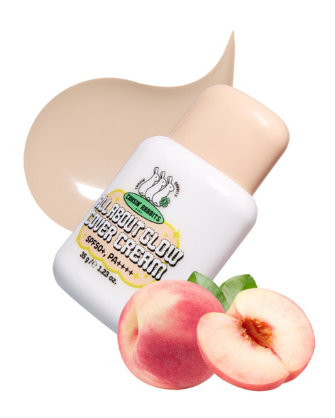 CHASIN' RABBITS All About Glow Cover Cream 1.23 Oz Lightweight Hydrating Long-Lasting Radiance for a Flawless Glow Smooth Skin Texture Vegan Korean Makeup