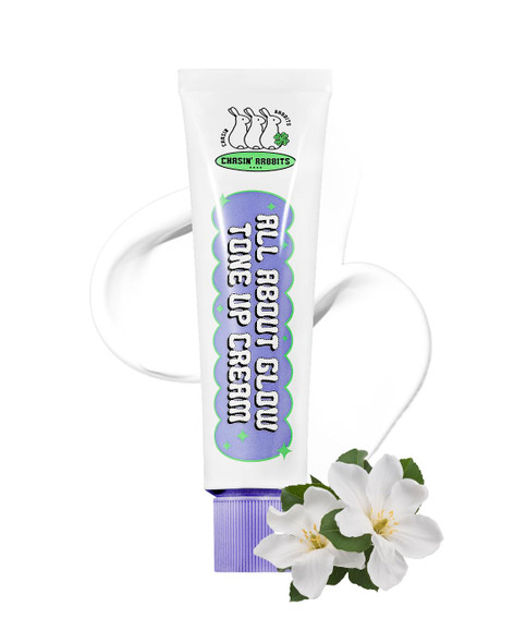 CHASIN' RABBITS All About Glow Tone-up Cream 1.69 fl. Oz Natural Makeup Base No Makeup Natural Look Glow Skin Long-Lasting Hydrating Soft Texture Vegan Face & Body K Beauty