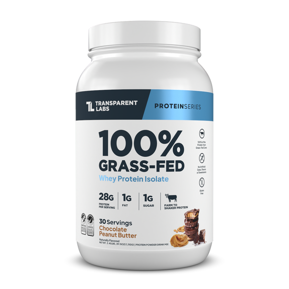 Transparent labs Grass-Fed Whey Protein Isolate- chocolate peanut butter - 30 servings