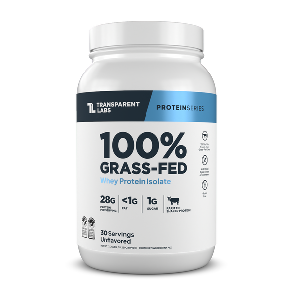 Transparent labs Grass-Fed Whey Protein Isolate- Unflavored - 30 servings