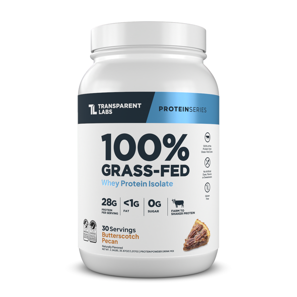 Transparent labs Grass-Fed Whey Protein Isolate - Butterscotch Pecan - 30 Servings