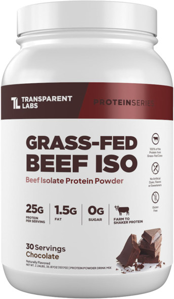Transparent labs Grass Fed Beef Protein Isolate Chocolate  30 Servings