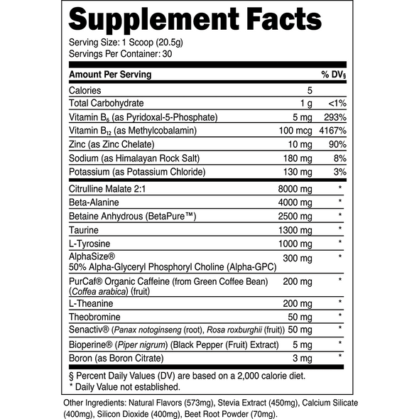 Transparent labs Bulk Pre-Workout - Strawberry Kiwi - 30 Servings