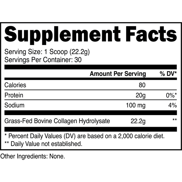 Transparent labs Grass-Fed Collagen Unflavored - 30 Servings