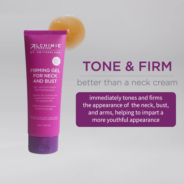 Alchimie Forever Firming Gel For Neck And Bust | Tightens Lifts and Firms. Evens Tone | 8 Fl Oz