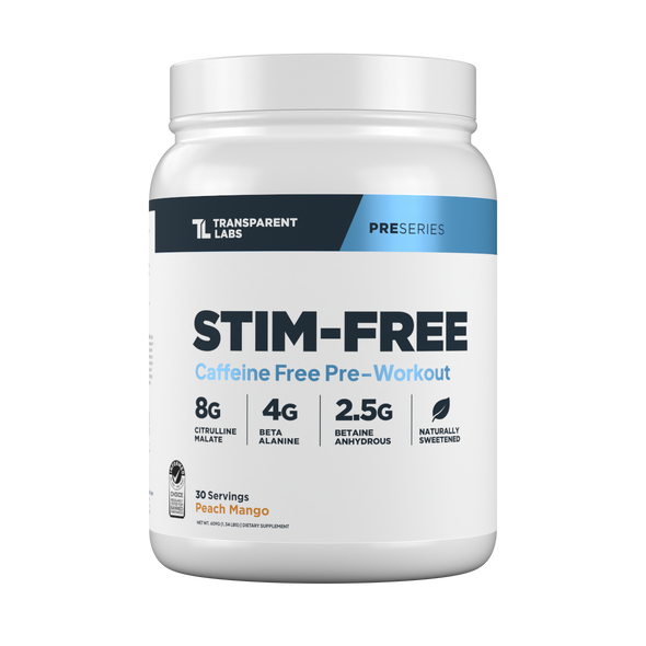 Transparent labs Stim-Free Pre-Workout - Peach Mango - 30 Servings