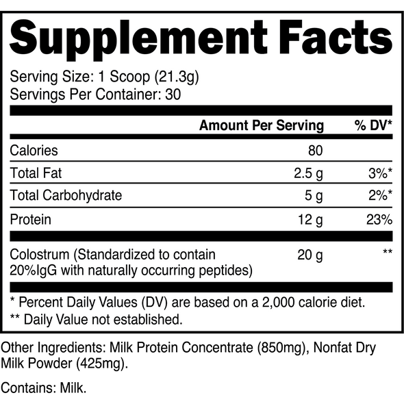 Transparent labs Grass-Fed Colostrum - Unflavored - 30 Servings