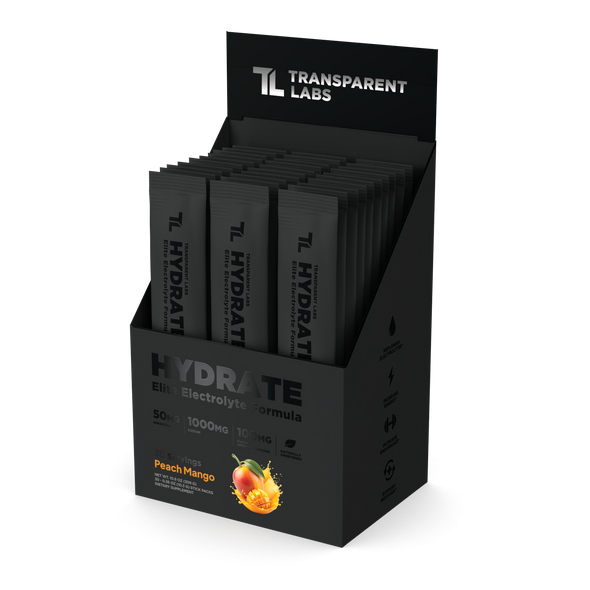 Transparent labs Hydrate Black - Peach Mango - 30 Stick Packs