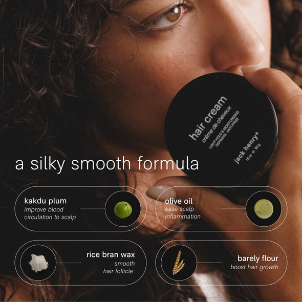 Jack Henry Hair Styling Cream for Men & Women - Light Hold Subtle Shine - Lightweight Formula to Tame Frizz & Flyaways - Works for All Hair Types