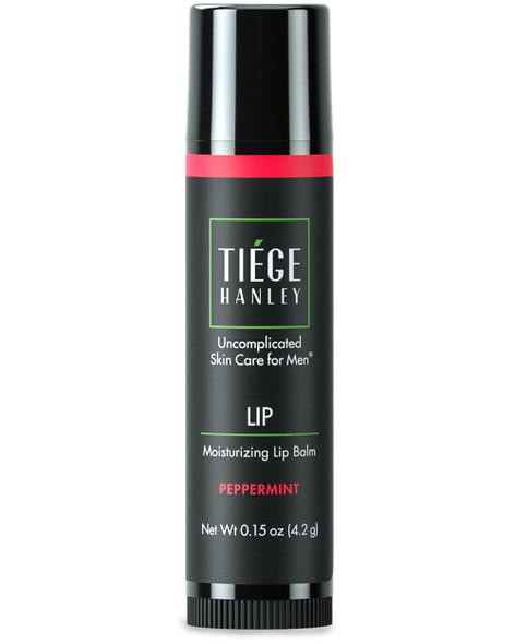 Tiege Hanley Hydrating Lip Balm for Men Peppermint Daily Lip Moisturizer With Natural Oils Including Castor Jojoba Almond Hemp Seed and Coconut Oil Men's Skin Care 0.15 Oz Stick
