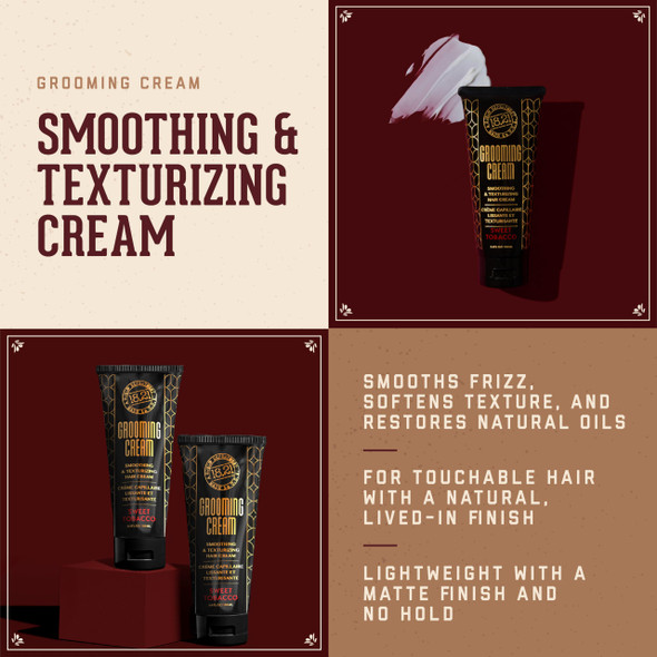 18.21 Man Made - Grooming Hair Smoothing & Texturizing Cream for Men – Frizz Control Lightweight Styling with Soft Hold & Natural Finish - 3.4 oz