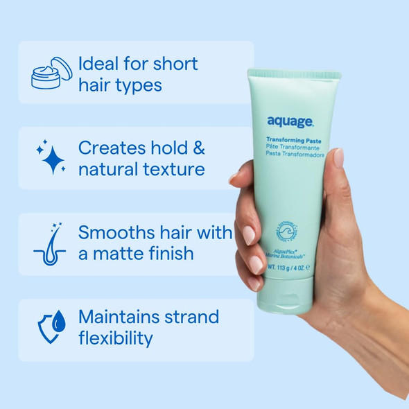 Aquage Transforming Paste Ultra-Firm Hold Texturizer Non-Greasy Combines the Flexibility of a Wax With The Hold of Hairspray